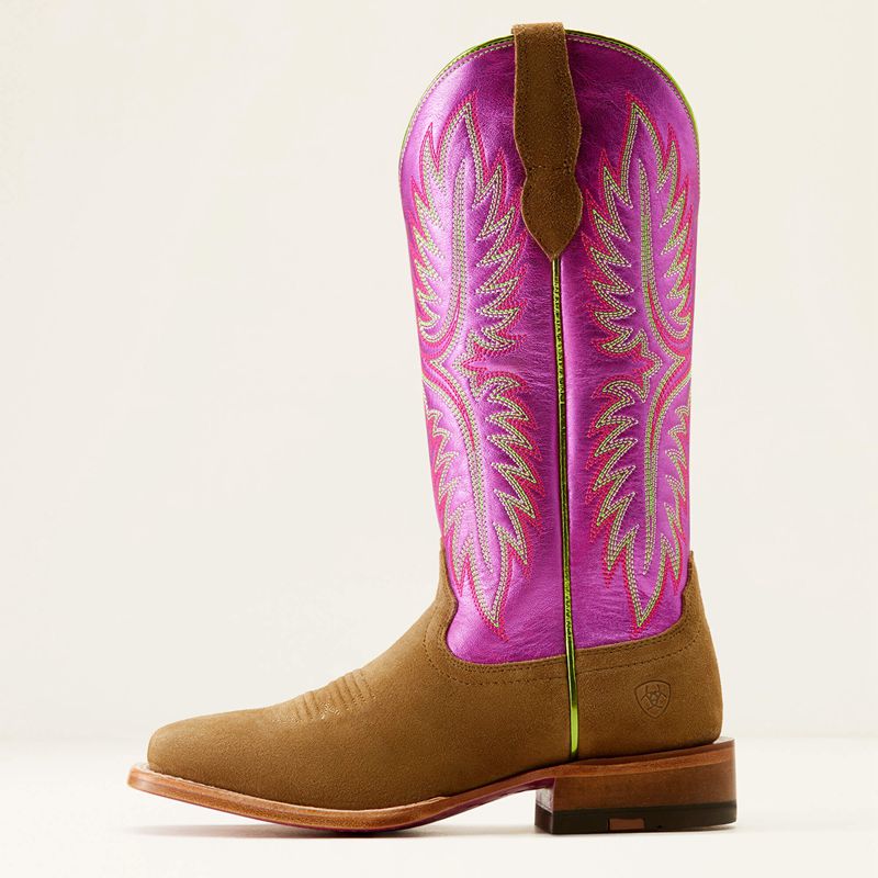 Ariat Frontier Calamity Jane Western Boot Dijon Roughout/Electric Raspberry Polska | LOFIJP-805