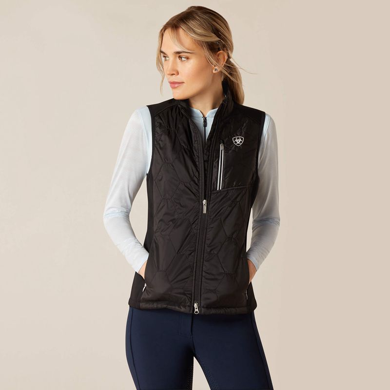 Ariat Fusion Insulated Vest Czarne Polska | NFCWEZ-523