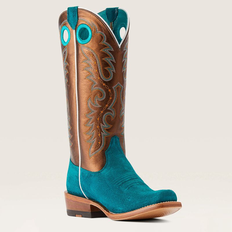 Ariat Futurity Boon Western Boot Ancient Turq Roughout Polska | QPRFIX-971