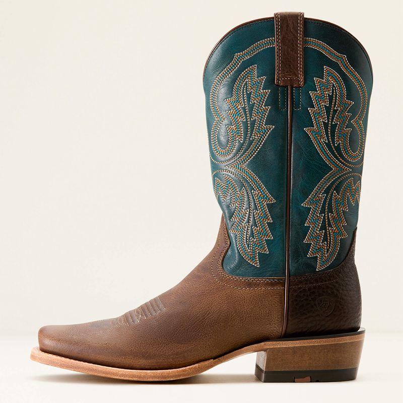 Ariat Futurity Cashout Cowboy Boot Wicker/Pursuit Of Teal Polska | VUOFHI-943