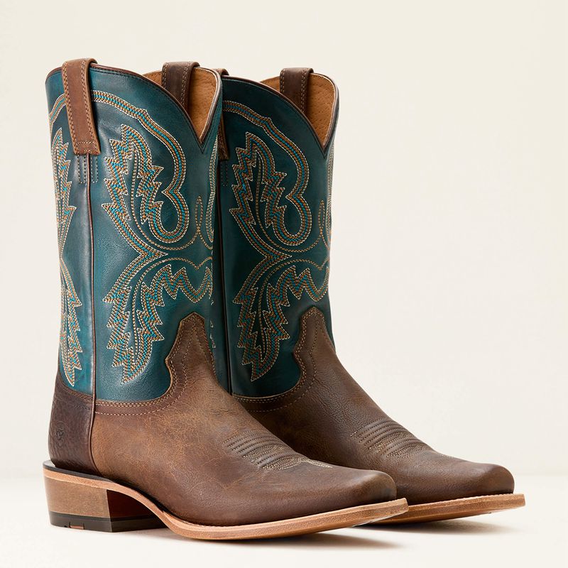 Ariat Futurity Cashout Cowboy Boot Wicker/Pursuit Of Teal Polska | VUOFHI-943