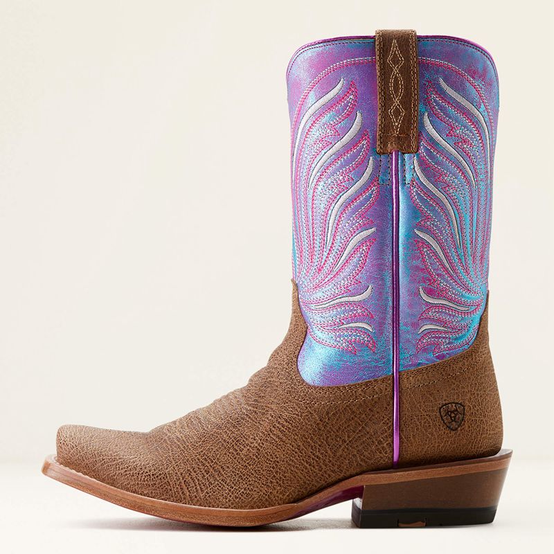 Ariat Futurity Dash Western Boot Scratched Tan/Azure Sunset Polska | HPBCDE-837