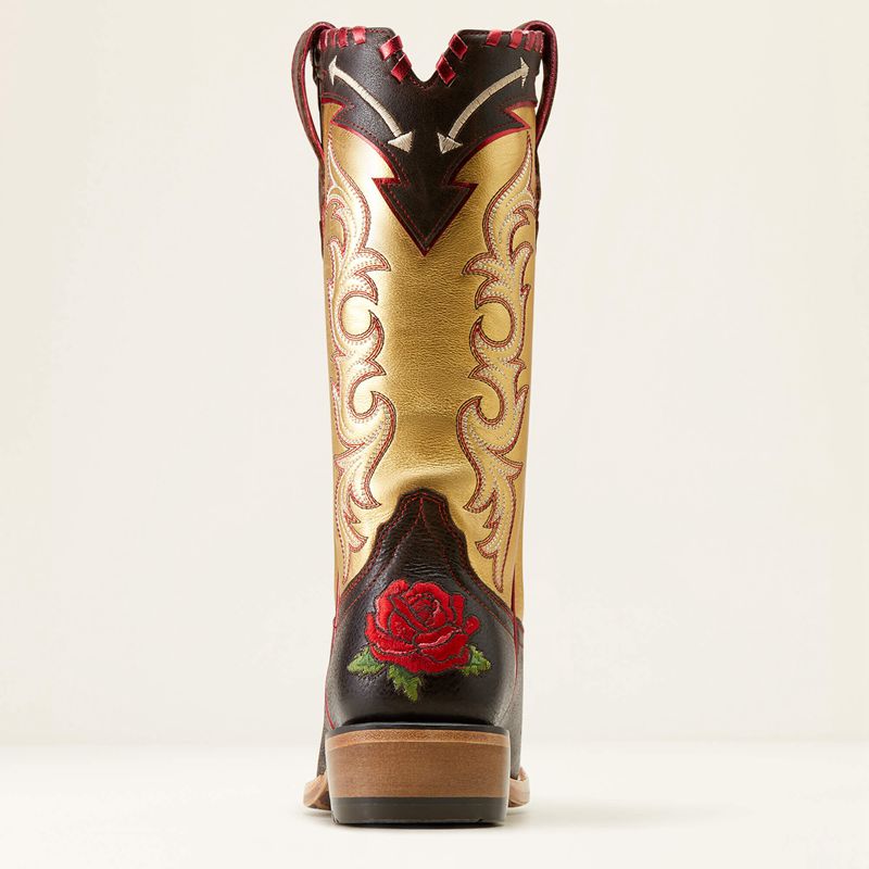 Ariat Futurity Rodeo Quincy Western Boot Toffee Crunch/Range Riding Ruby Polska | UPOBDW-145