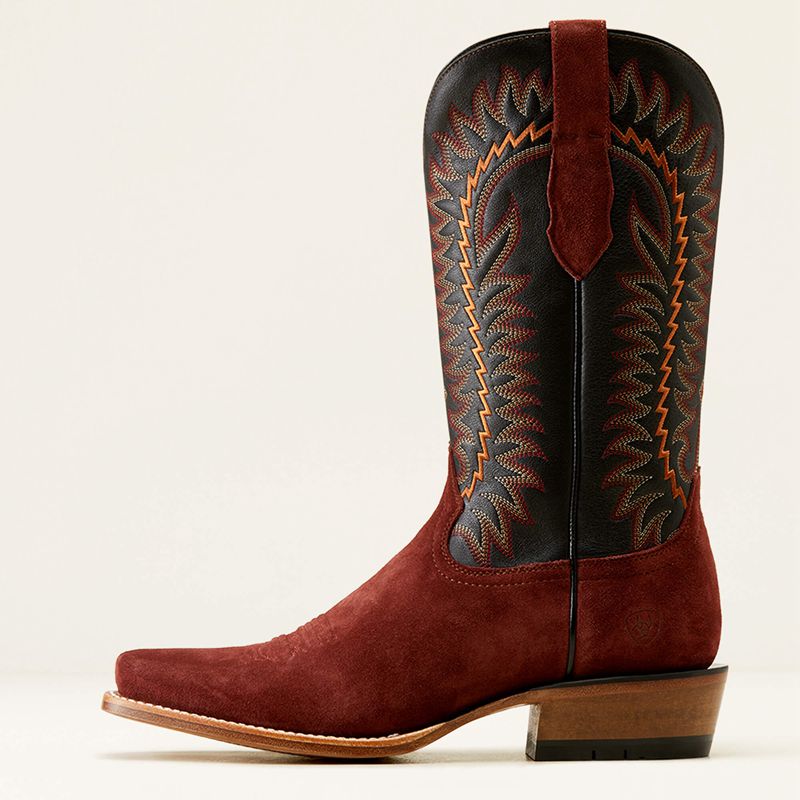 Ariat Futurity Time Cowboy Boot Mahogany Roughout/Black Polska | QNUBMV-481