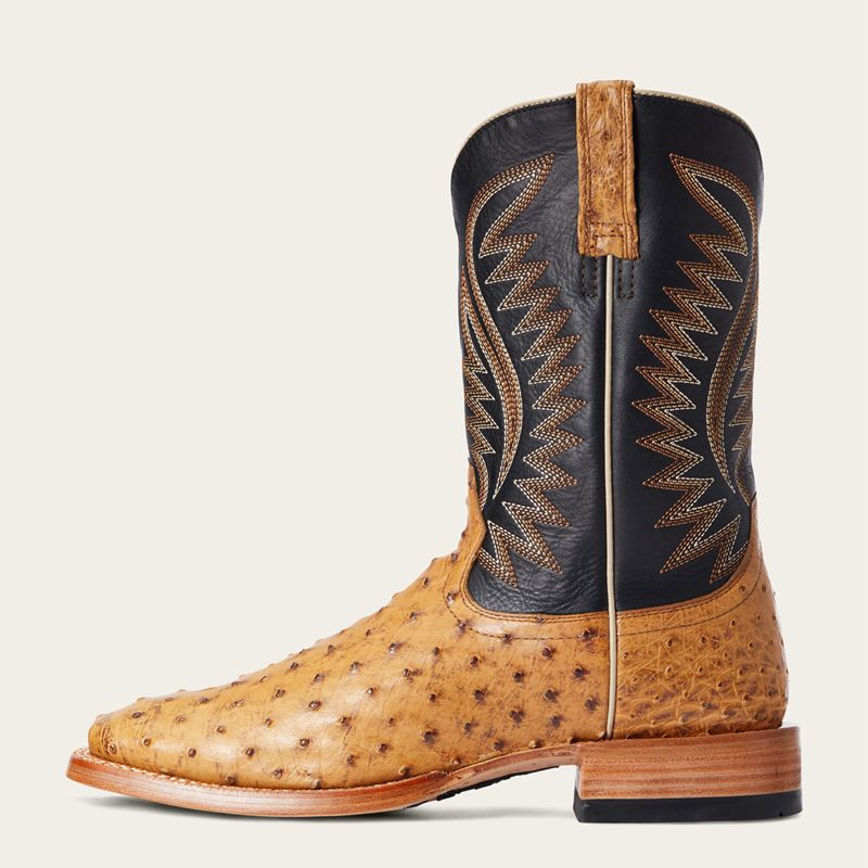 Ariat Gallup Western Boot Tan Full Quill Ostrich Polska | YVXNQJ-793