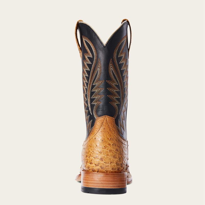 Ariat Gallup Western Boot Tan Full Quill Ostrich Polska | YVXNQJ-793