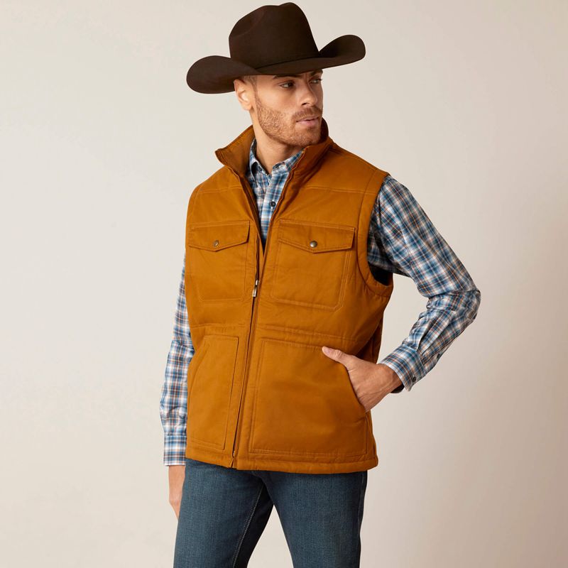 Ariat Grizzly 2.0 Canvas Conceal And Carry Vest Chestnut Polska | BYPLTZ-872