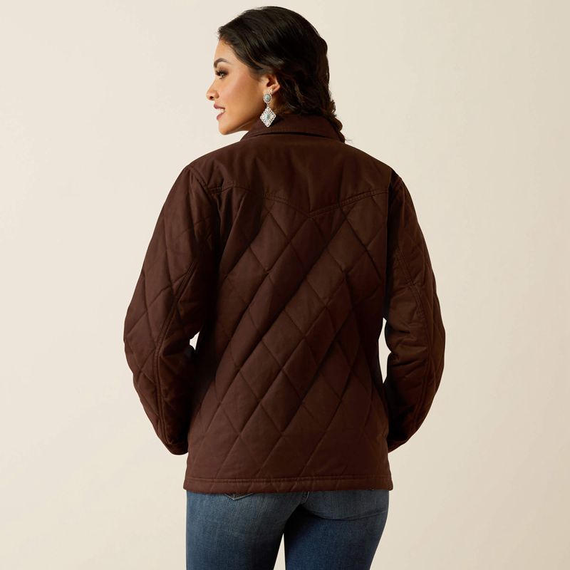 Ariat Grizzly Quilted Barn Jacket Mole Polska | UEQFIG-369