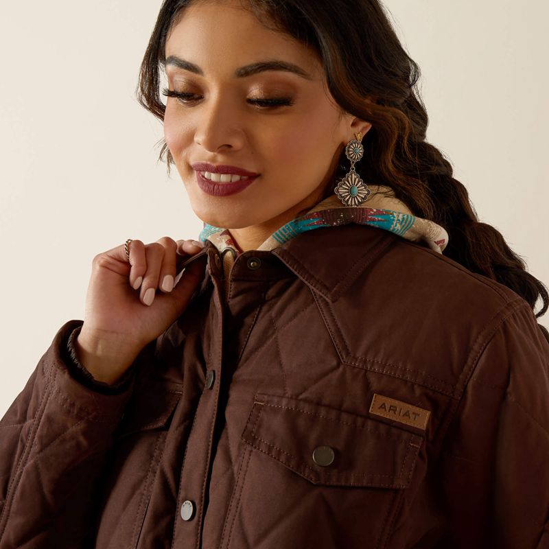 Ariat Grizzly Quilted Barn Jacket Mole Polska | UEQFIG-369