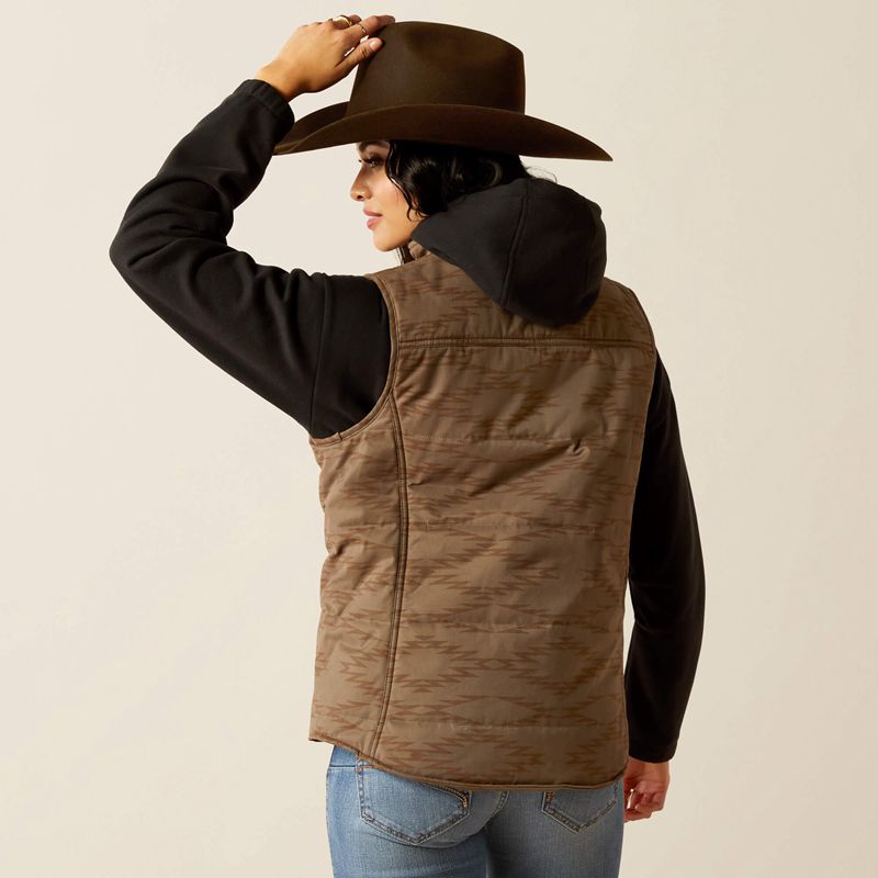 Ariat Grizzly Quilted Vest Banyan Bark Polska | QWGVJN-108