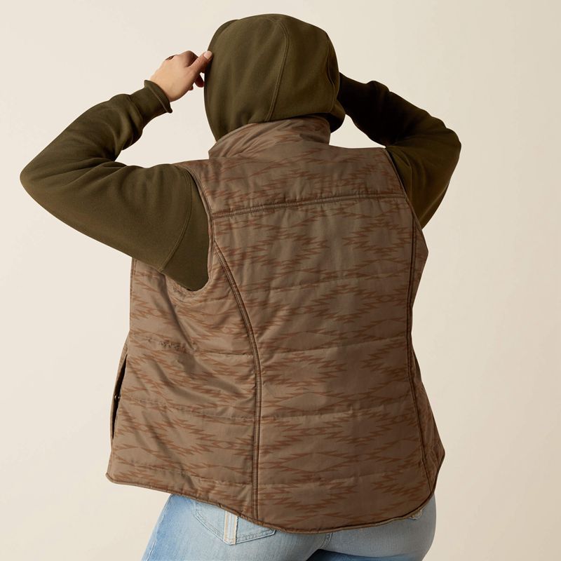 Ariat Grizzly Quilted Vest Banyan Bark Polska | QWGVJN-108