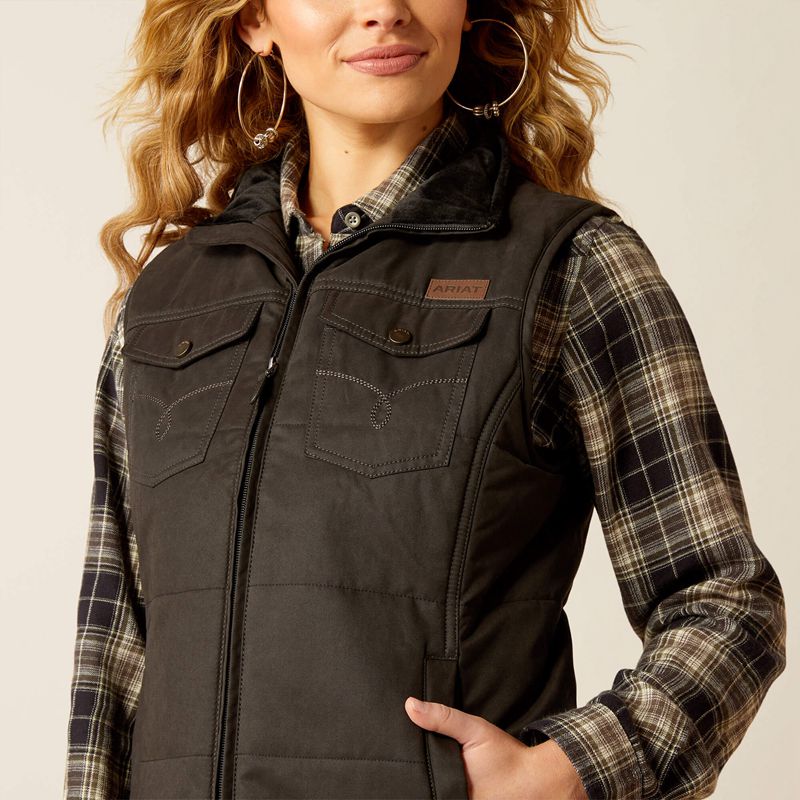 Ariat Grizzly Quilted Vest Czarne Polska | MUIBOT-182