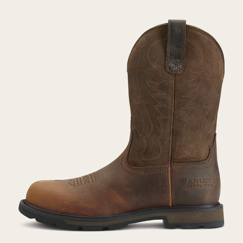 Ariat Groundbreaker Steel Toe Work Boot Brązowe Polska | YXDZNR-602