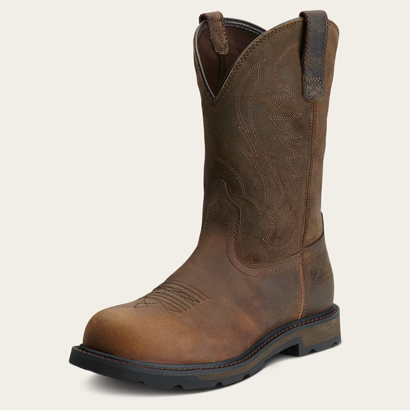 Ariat Groundbreaker Steel Toe Work Boot Brązowe Polska | YXDZNR-602