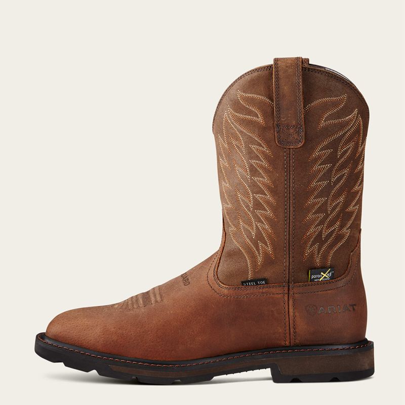 Ariat Groundbreaker Wide Square Toe Metguard Metguard Steel Toe Work Boot Brązowe Polska | OXDEFH-509