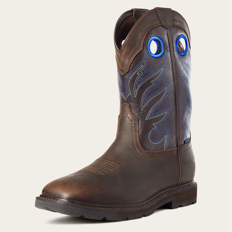 Ariat Groundwork Waterproof Work Boot Ciemny Brązowe Polska | VHNDRO-840