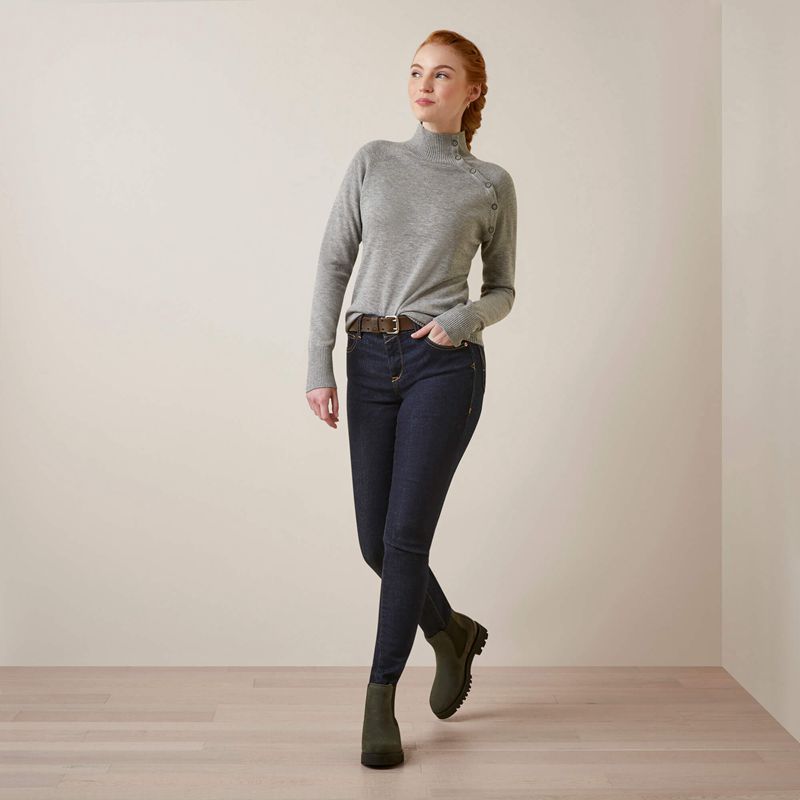 Ariat Half Moon Bay Sweater Szare Polska | LOJFQM-835