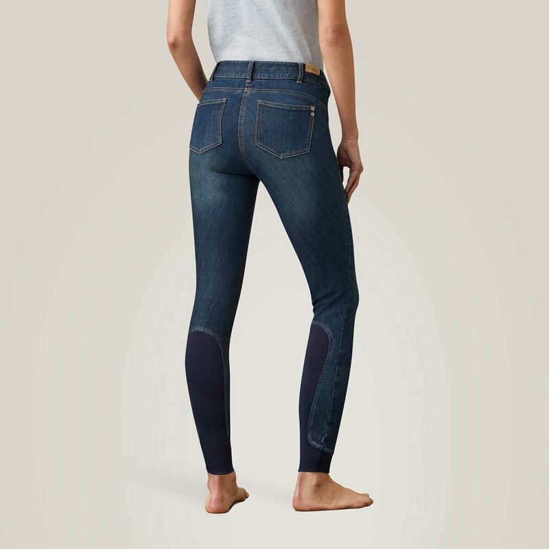 Ariat Halo Denim Knee Patch Breech Marine Polska | VDQUXF-286