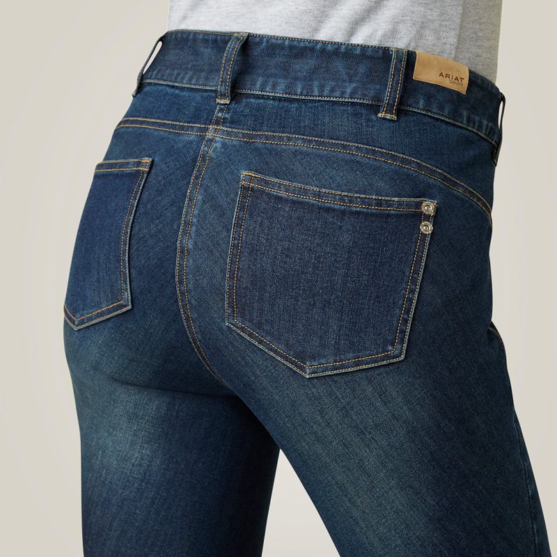 Ariat Halo Denim Knee Patch Breech Marine Polska | VDQUXF-286