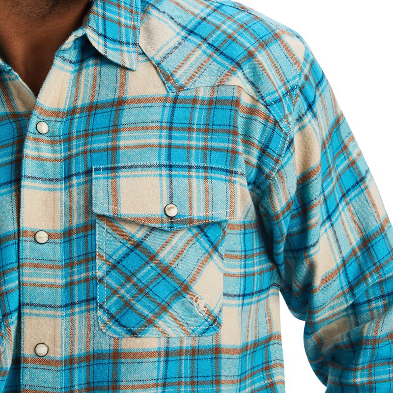 Ariat Handley Retro Fit Shirt Sylvan Teal Polska | CKAGVW-820