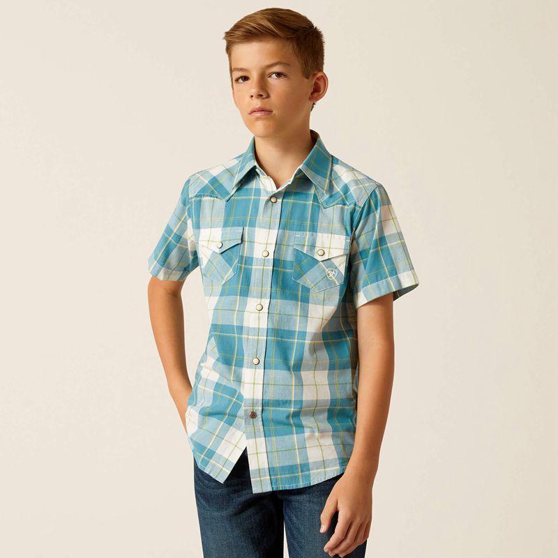 Ariat Harry Retro Fit Shirt Gasoline Polska | DXVYHG-241