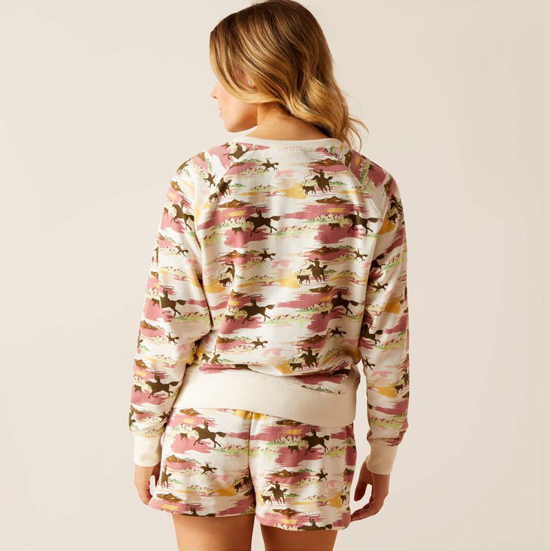 Ariat Hawaiian Sweatshirt Hawaiian Print Polska | IPUTWS-462