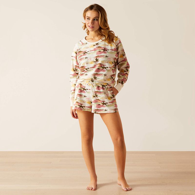 Ariat Hawaiian Sweatshirt Hawaiian Print Polska | IPUTWS-462