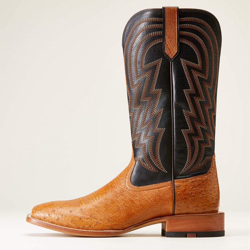 Ariat Haywire Cowboy Boot Antique Tan Smooth Quill Ostri Polska | PAXBGL-203