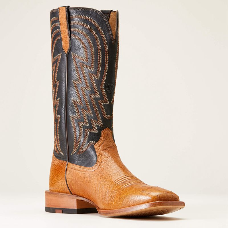 Ariat Haywire Cowboy Boot Antique Tan Smooth Quill Ostri Polska | PAXBGL-203