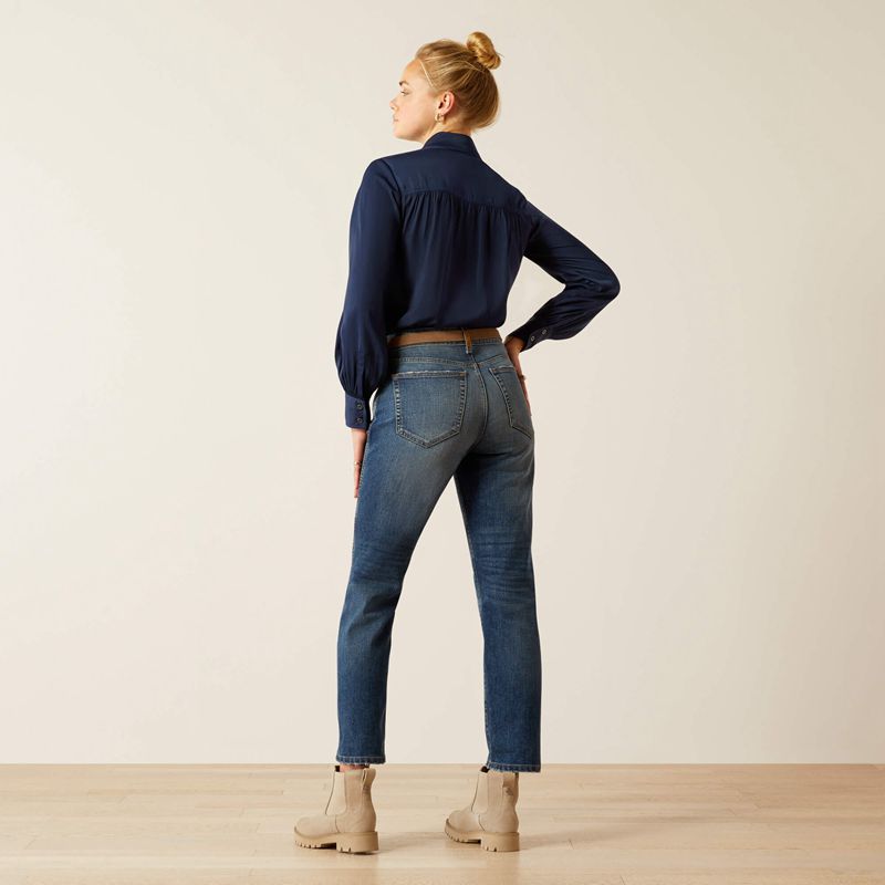 Ariat High Rise Bridle Slim Straight Leg Jeans Seattle Polska | YZJGAL-527