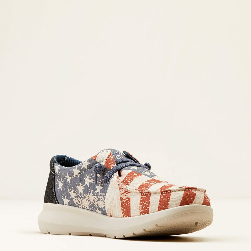 Ariat Hilo American Flag Print/Charcoal Polska | HNQSJO-602