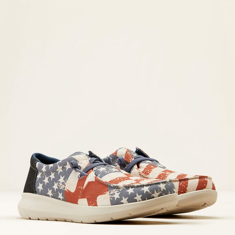 Ariat Hilo American Flag Print/Charcoal Polska | HNQSJO-602