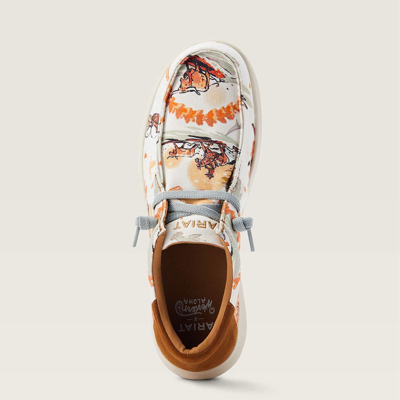 Ariat Hilo Western Aloha Surfing Longhorn Print Polska | MDECAB-504