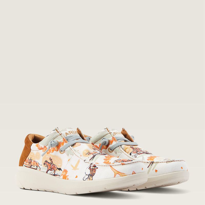 Ariat Hilo Western Aloha Surfing Longhorn Print Polska | MDECAB-504