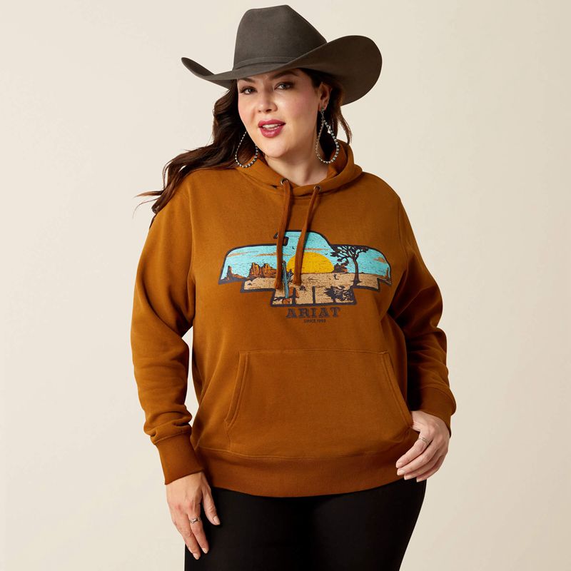 Ariat Horizon Hoodie Chestnut Horse Polska | LMTVHG-461