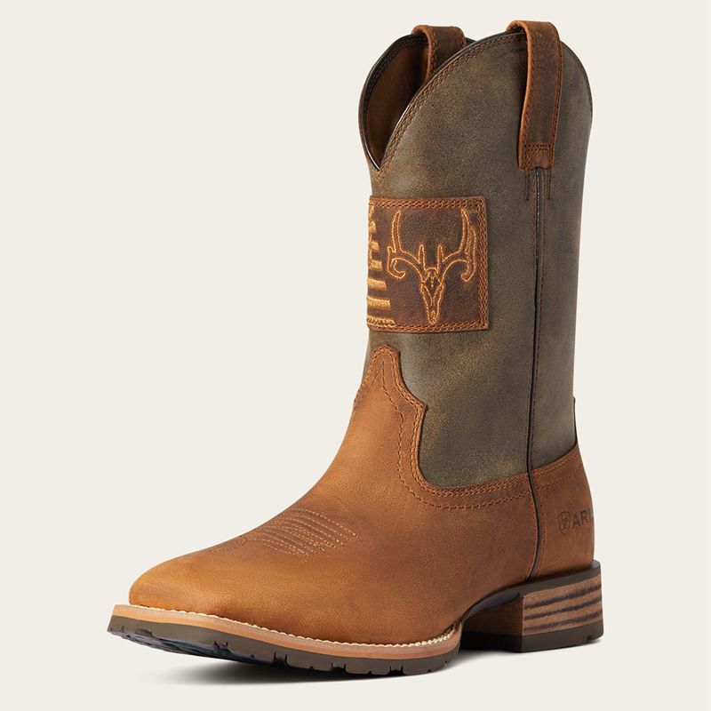 Ariat Hybrid Patriot Country Western Boot Brązowe Polska | SAKFCG-348