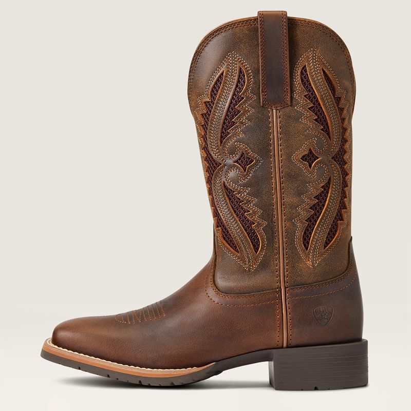 Ariat Hybrid Rancher Venttek 360° Western Boot Distressed Tan/ Truffle Polska | NITKFO-215