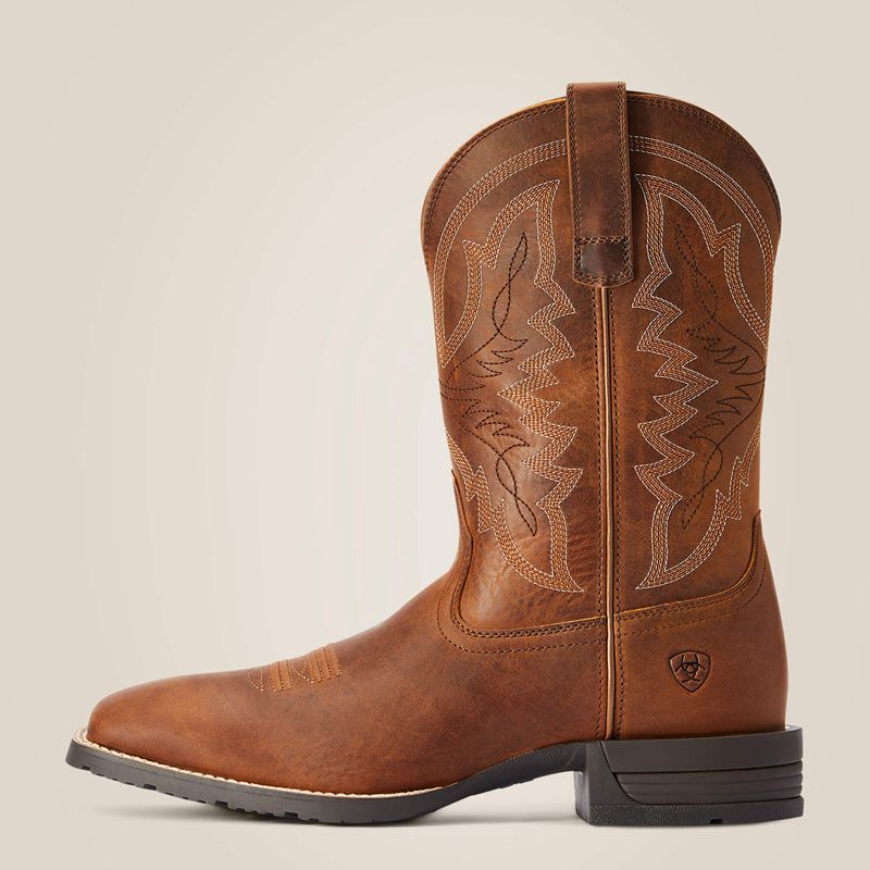 Ariat Hybrid Ranchwork Western Boot Brązowe Polska | GIWVUE-156