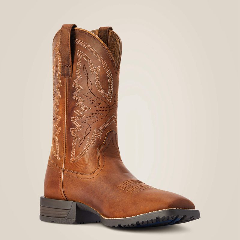 Ariat Hybrid Ranchwork Western Boot Brązowe Polska | GIWVUE-156