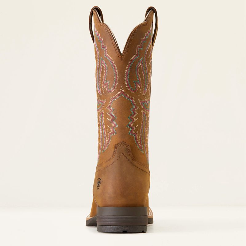 Ariat Hybrid Ranchwork Western Boot Distressed Tan Polska | PHLQBX-524