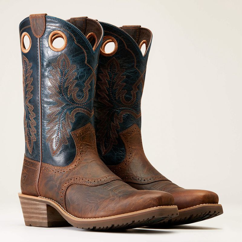 Ariat Hybrid Roughstock Square Toe Cowboy Boot Brązowe Polska | RHPDWC-847