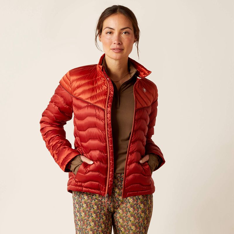 Ariat Ideal Down Jacket Czerwone Polska | RGMOCN-049