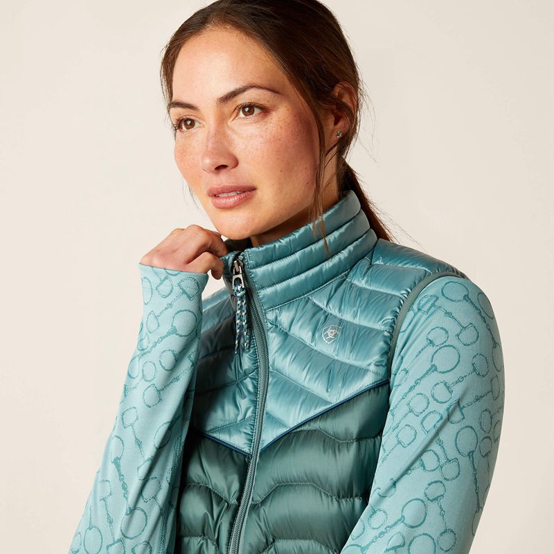 Ariat Ideal Down Vest Iridescent Arctic/Silver Pine Polska | TSLCZG-628