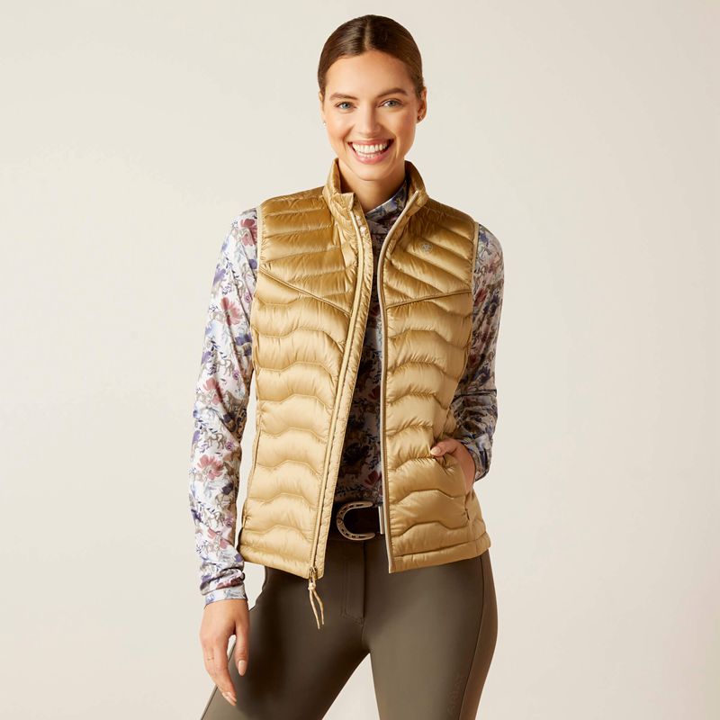 Ariat Ideal Down Vest Iridescent Fields Of Rye Polska | NMBAGW-853