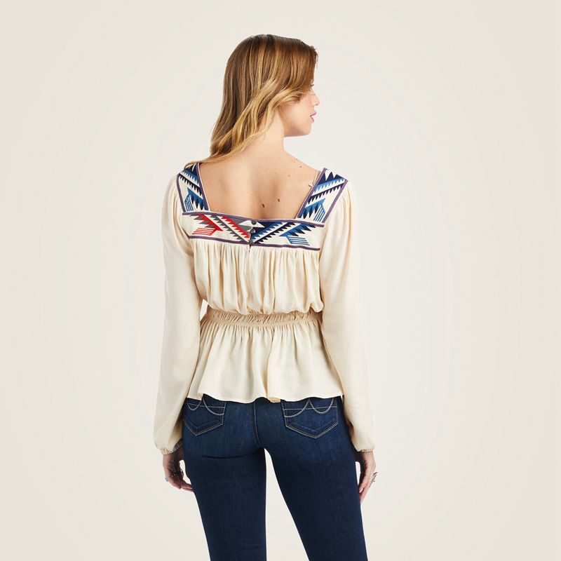 Ariat Jacquard Chimayo Top Buttercream Polska | MZOYPS-893