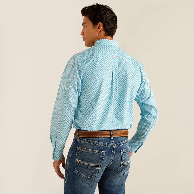 Ariat Kamron Fitted Shirt Sky Polska | OVXEQH-137