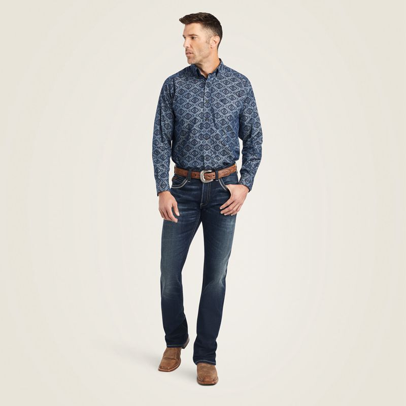 Ariat Keanu Classic Fit Shirt Niebieskie Polska | KCXVON-769