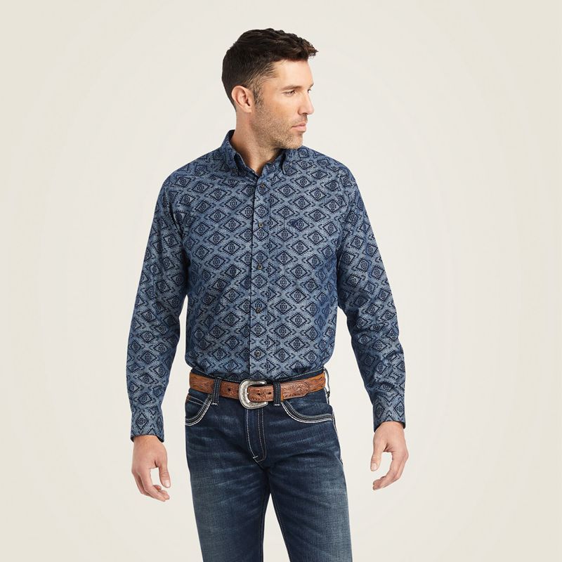 Ariat Keanu Classic Fit Shirt Niebieskie Polska | KCXVON-769