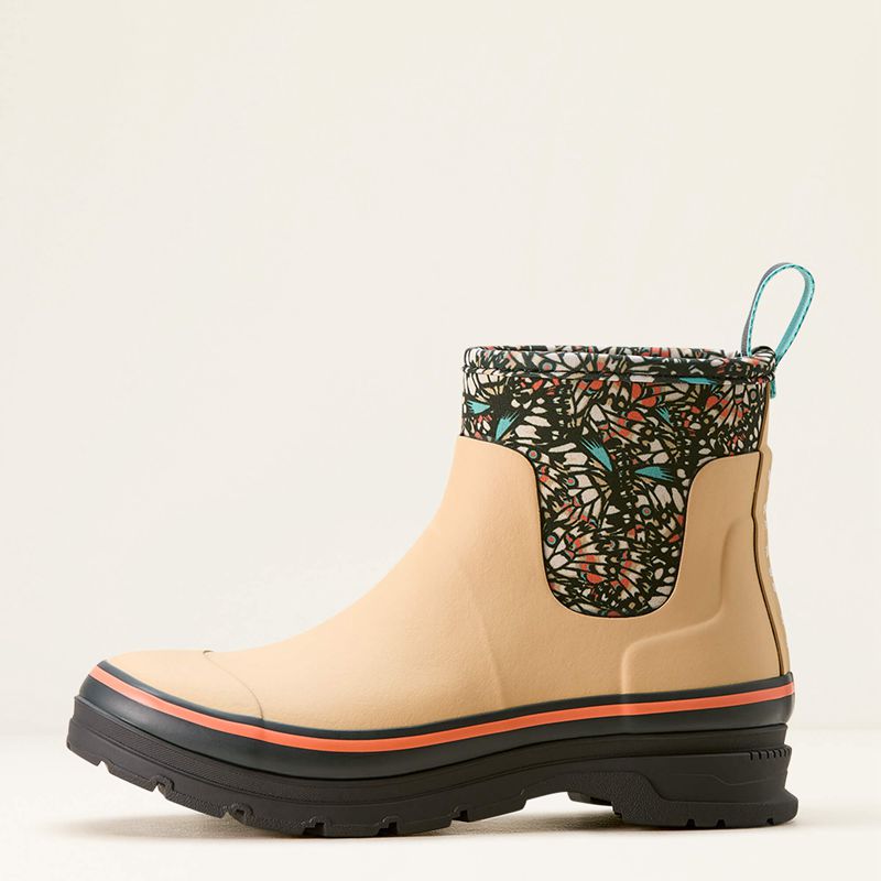 Ariat Kelmarsh Shortie Rubber Boot Tan/Butterfly Polska | QJKEVU-452