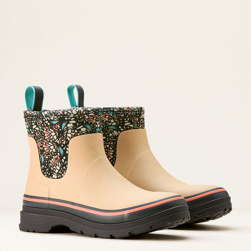 Ariat Kelmarsh Shortie Rubber Boot Tan/Butterfly Polska | QJKEVU-452